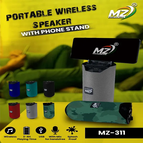 MZ-311 Portable Wireless Speaker with Phone Stand – Music & Movies Together