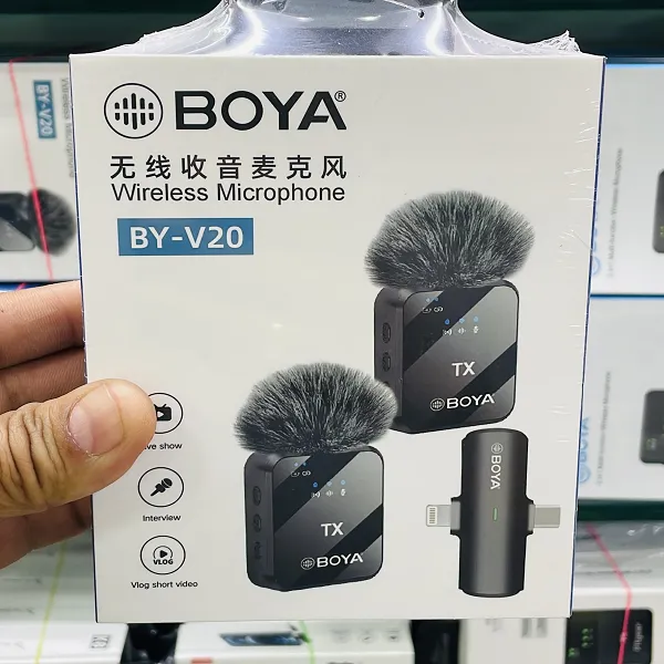 BOYA BY-V20 Wireless Microphone – Crystal Clear Audio for Vlogging