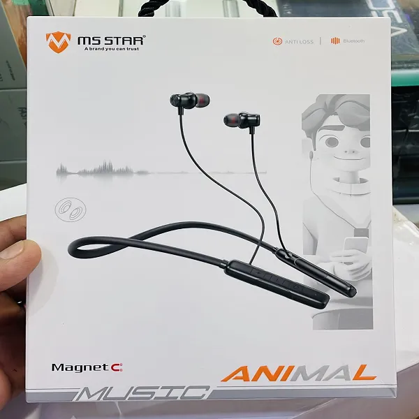 MS STAR ANIMAL Bluetooth Neckband – Magnetic Comfort with Clear Sound