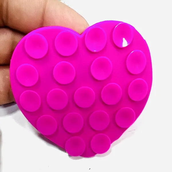 Saxon Grip Heart-Shaped Silicone Anti-Slip Suction Pad