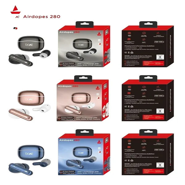 Airdopes 280 ANC Available – 60H Battery | 32dB ANC | Multi-Color Stock Ready - boAt