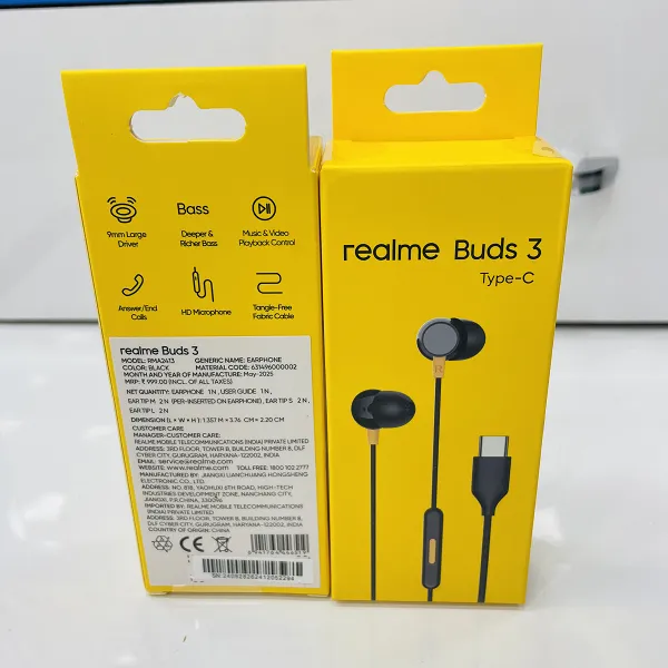 Buds 3 Type-C Wired Earphones with Deep Bass & HD Microphone Realme
