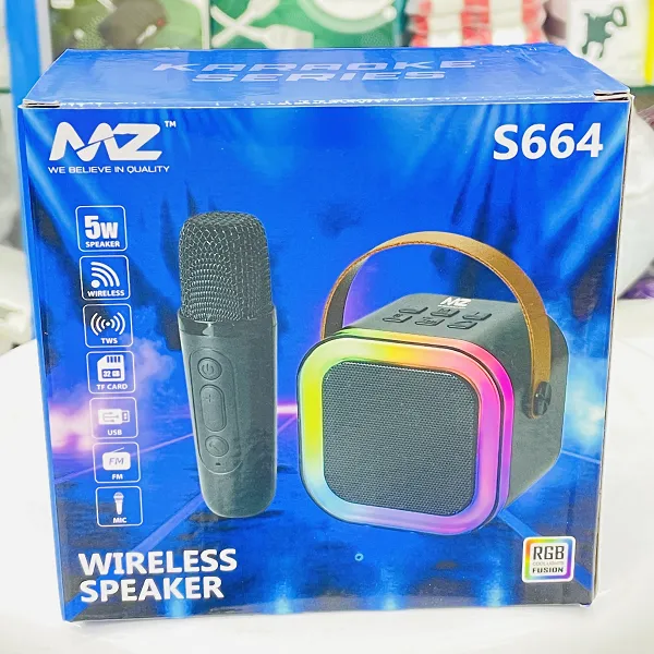 MZ S664 RGB Wireless Speaker with Microphone, 5W Sound & Portable Bluetooth Audio